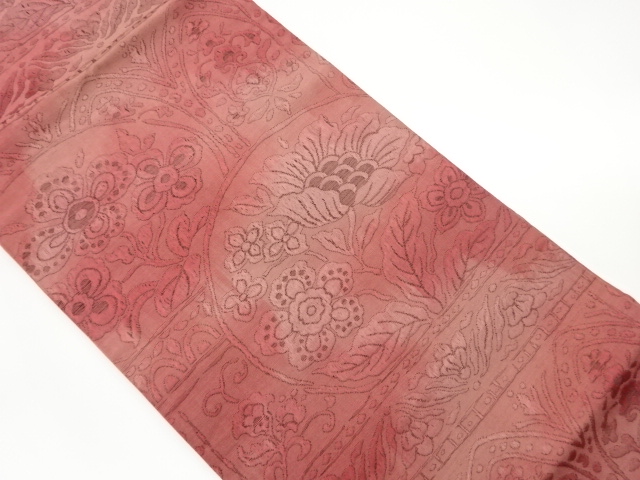 草花模様織出し名古屋帯